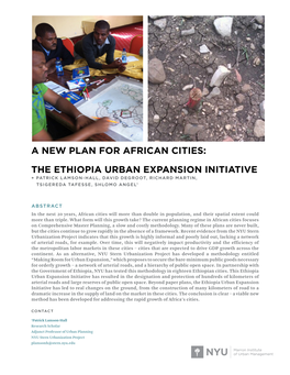 A New Plan for African Cities: the Ethiopia Urban Expansion Initiative + Patrick Lamson-Hall, David Degroot, Richard Martin, Tsigereda Tafesse, Shlomo Angel1