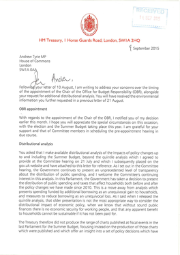 George Osborne OBR Distributional Analysis