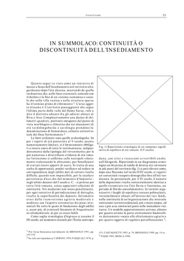 In Summolaco: Continuità O Discontinuità Dell'insediamento