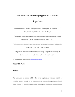 Molecular Scale Imaging with a Smooth Superlens