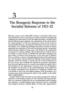 The Bourgeois Response to the Socialist Reforms of 1921-22