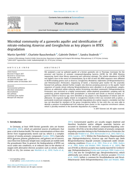 Microbial Community of a Gasworks Aquifer and Identification of Nitrate