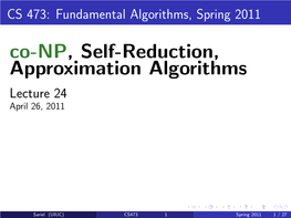 CS 473: Fundamental Algorithms, Spring 2011