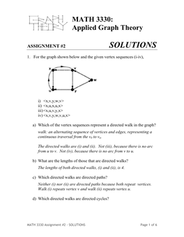 Assignment #2 Solutions