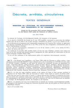 JOURNAL OFFICIEL DE LA RÉPUBLIQUE FRANÇAISE Texte 10 Sur 167