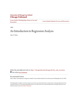 An Introduction to Regression Analysis Alan O