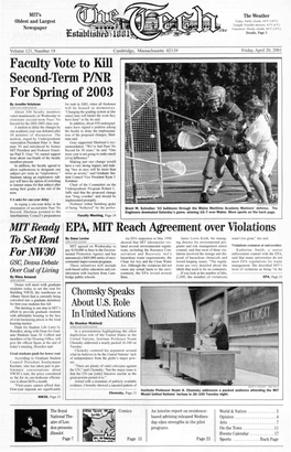 Faculty Vote to Kill Second-Term PINR for Spring of 2003