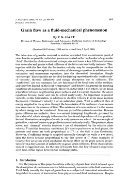 Grain Flow As a Fluid-Mechanical Phenomenon