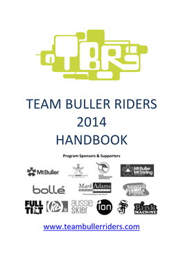 Team Buller Riders 2014 Handbook