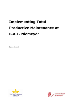 Implementing Total Productive Maintenance at B.A.T. Niemeyer