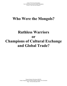 Who Were the Mongols?