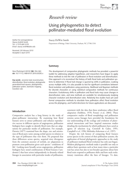 Using Phylogenetics to Detect Pollinatormediated Floral Evolution