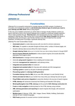 Jsitemap Professional Functionalities