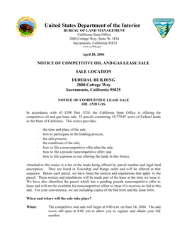 Lease Sale Notice