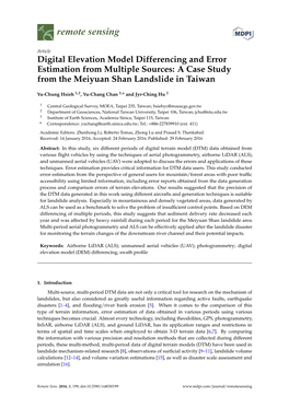 Digital Elevation Model Differencing and Error Estimation from Multiple Sources: a Case Study from the Meiyuan Shan Landslide in Taiwan