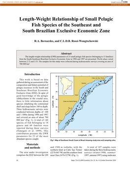 Length-Weight Relationship of Small Pelagic Fish Species of the Southeast and South Brazilian Exclusive Economic Zone