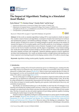 The Impact of Algorithmic Trading in a Simulated Asset Market