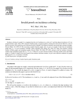 Invalid Proofs on Incidence Coloring