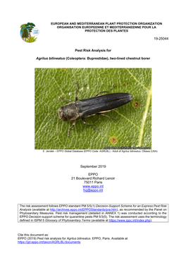 Download/Standard/270/Pm10-008-1-En.Pdf EPPO (2013) Standard PM 9/14 (1) Agrilus Planipennis: Procedures for Official Control