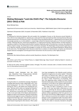 The Solyndra Discourse (2011–2012) As Flak