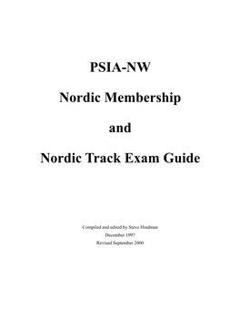 PSIA-NW Nordic Membership and Nordic Track Exam Guide