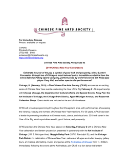 CFAS 2019 Chinese New Year Press Release