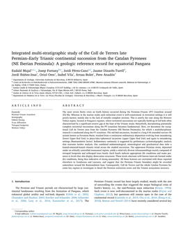 Integrated Multi-Stratigraphic Study of the Coll De Terrers Late Permian