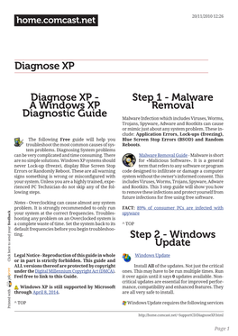 A Windows XP Diagnostic Guide Step 1