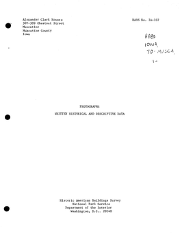 Alexander Clark Houses HABS No. IA-107 307-309 Chestnut Street Muscatine Muscatine County Iowa M