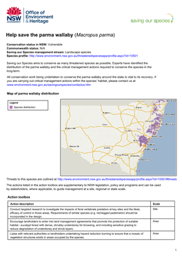 Help Save the Parma Wallaby (Macropus Parma)