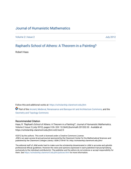 Raphael's School of Athens: a Theorem in a Painting?