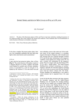 Some Similarities in Mycenaean Palace Plans