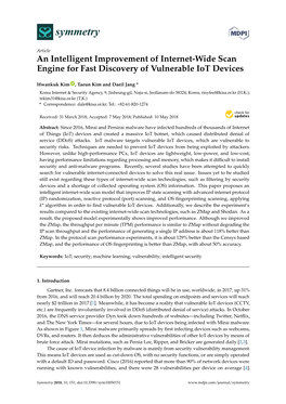 An Intelligent Improvement of Internet-Wide Scan Engine for Fast Discovery of Vulnerable Iot Devices