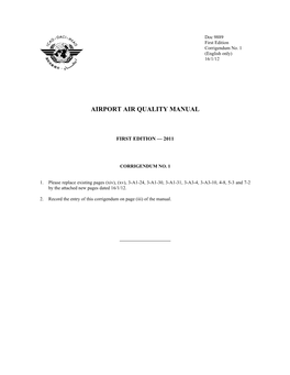 Airport Air Quality Manual