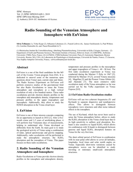 Radio Sounding of the Venusian Atmosphere and Ionosphere with Envision