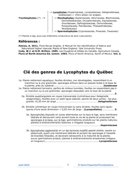 Clé Des Lycophytes