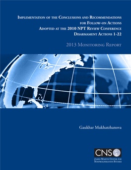 Disarmament, 2013 Monitoring Report