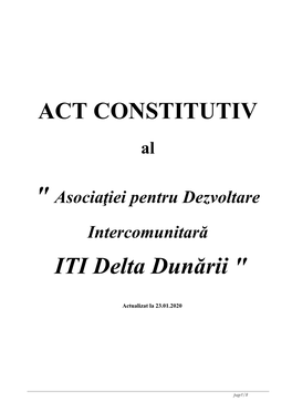 ACT CONSTITUTIV ITI Delta Dunării 