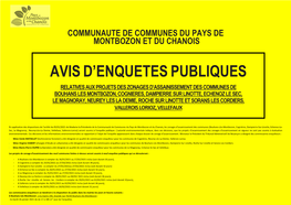 Avis D'enquetes Publiques