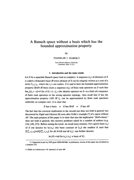 A Banach Space Without a Basis Which Has the Bounded Approximation Property