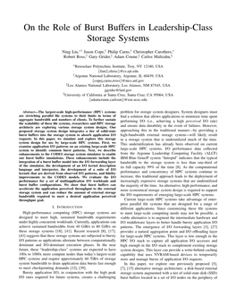 On the Role of Burst Buffers in Leadership-Class Storage Systems