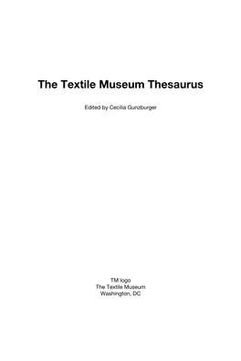 The Textile Museum Thesaurus