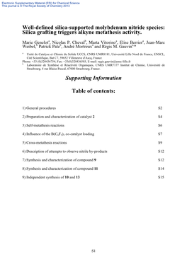 Well-Defined Silica-Supported Molybdenum Nitride Species: Silica Grafting Triggers Alkyne Metathesis Activity