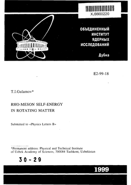 Rho-Meson Self-Energy in Rotating Matter