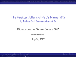 The Persistent Effects of Peru's Mining Mita