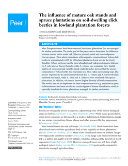The Influence of Mature Oak Stands and Spruce Plantations on Soil