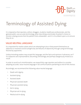 Terminology of Assisted Dying