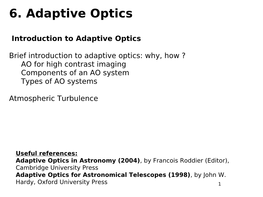 What Is Adaptive Optics ?