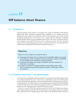 Off Balance Sheet Finance