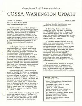 Cossa Washington Update